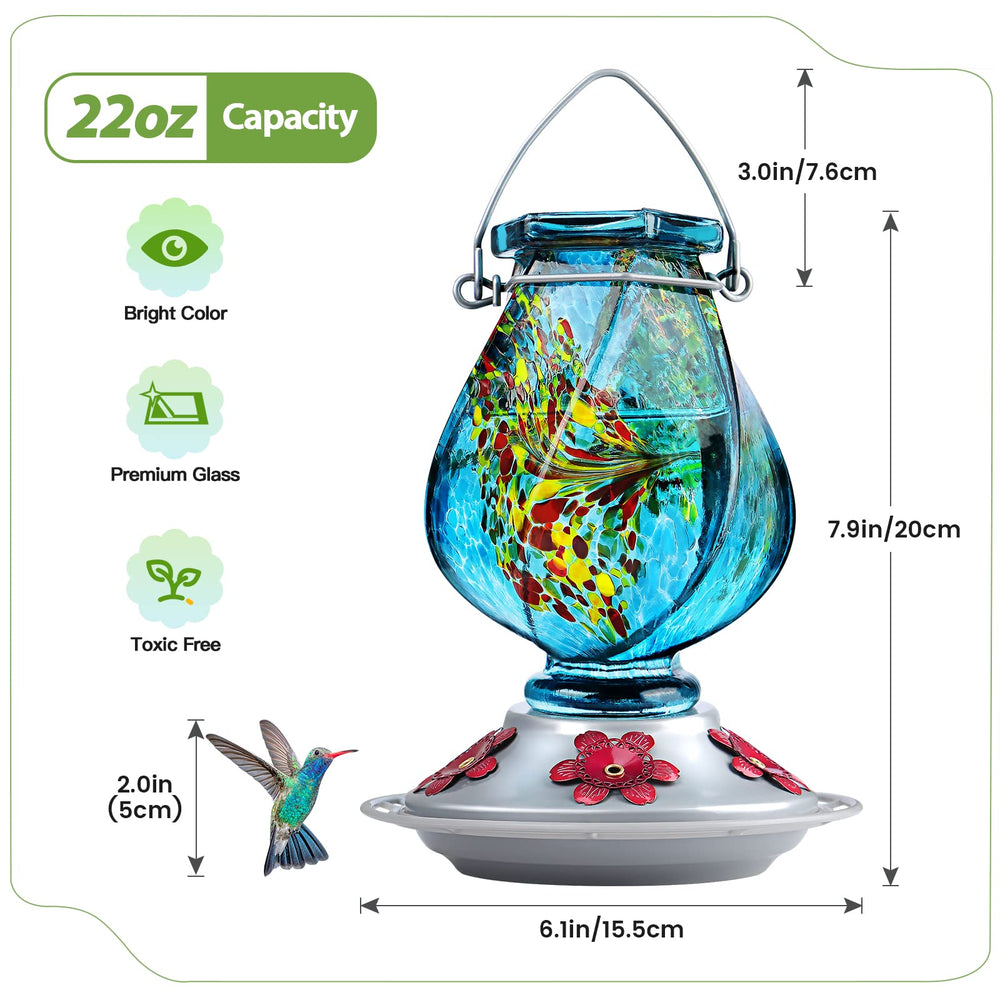 BOLITE Hummingbird Feeder showcasing unique glass detail