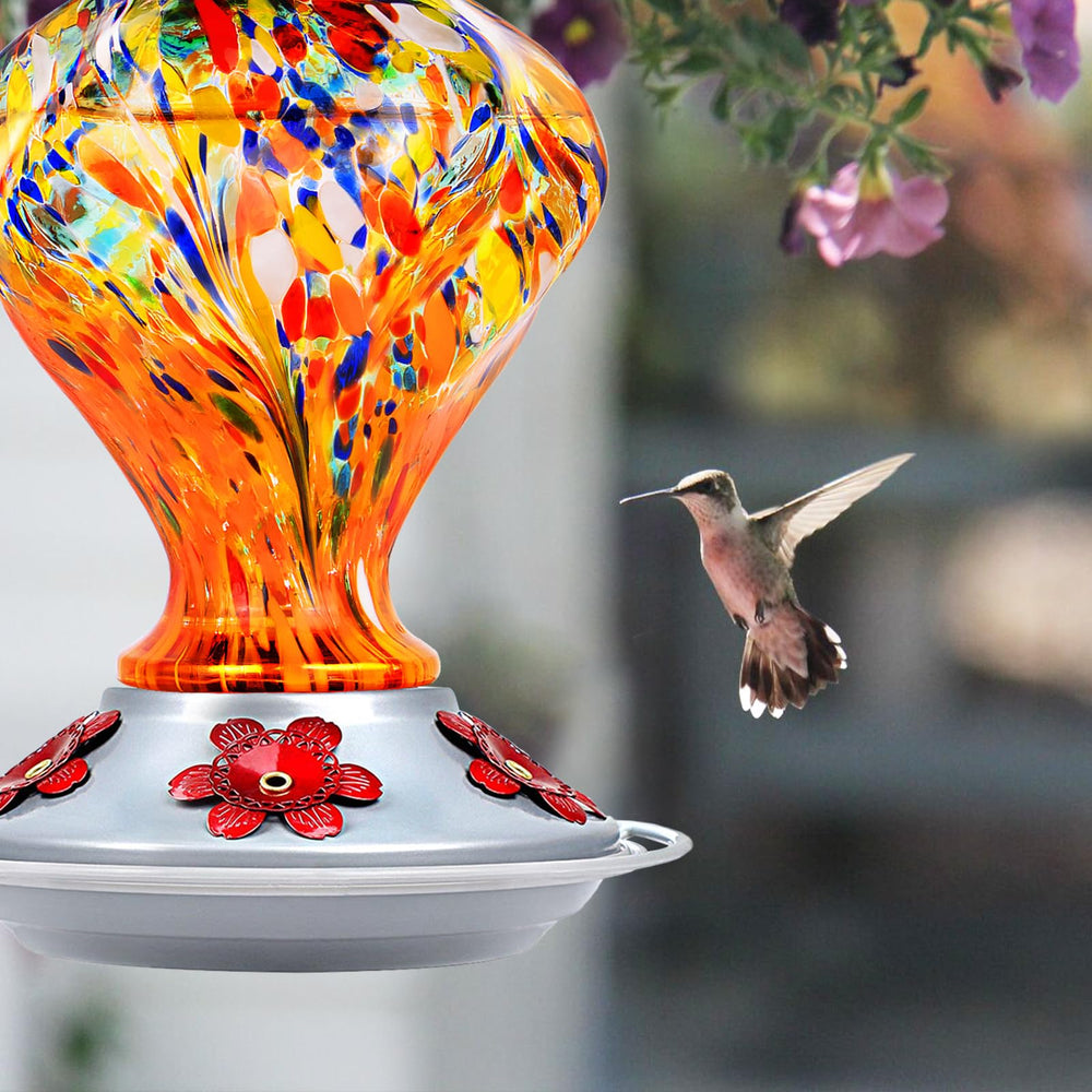 BOLITE hummingbird feeder side view showing leak-proof base