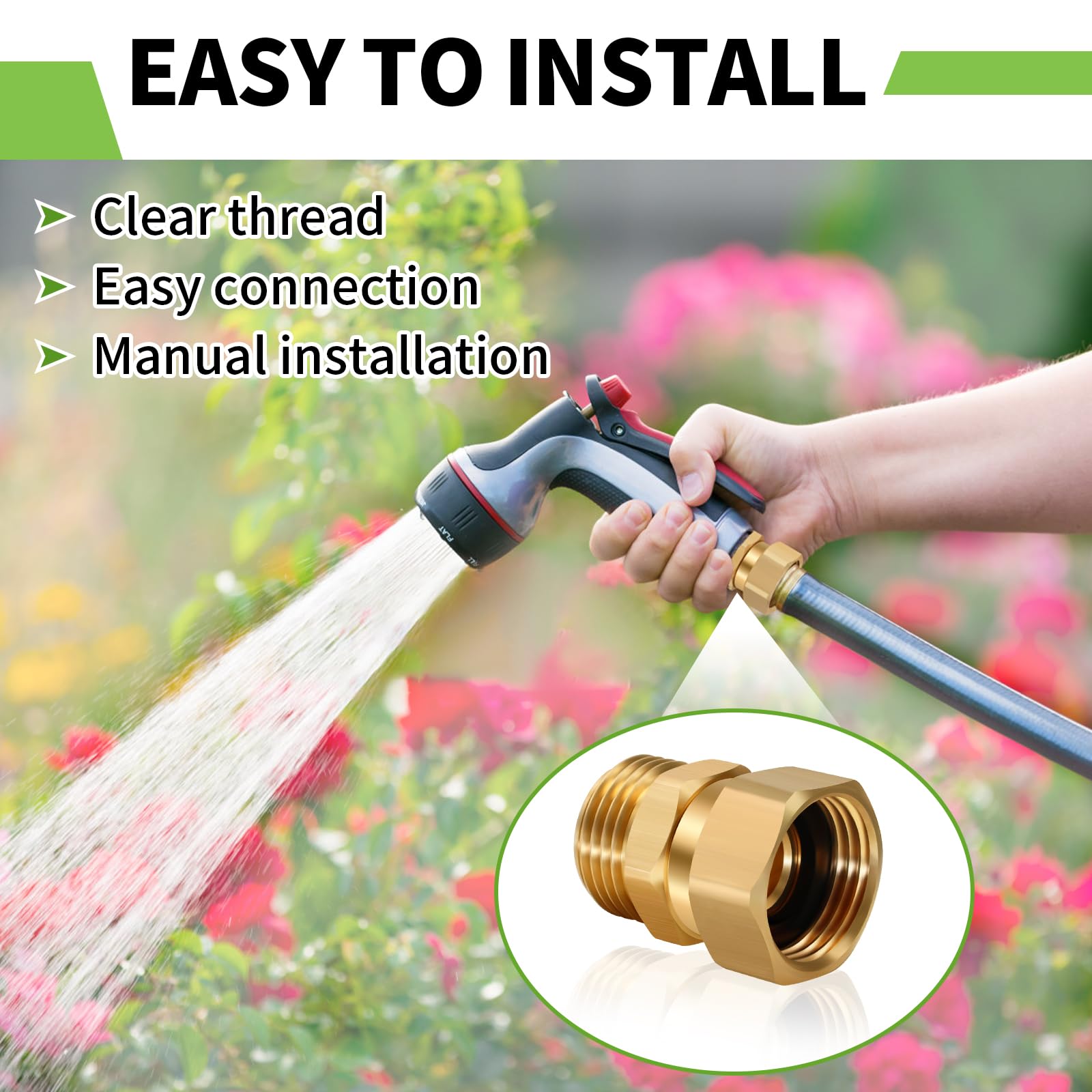 Boltigen Garden Hose Swivel Connector in outdoor setting