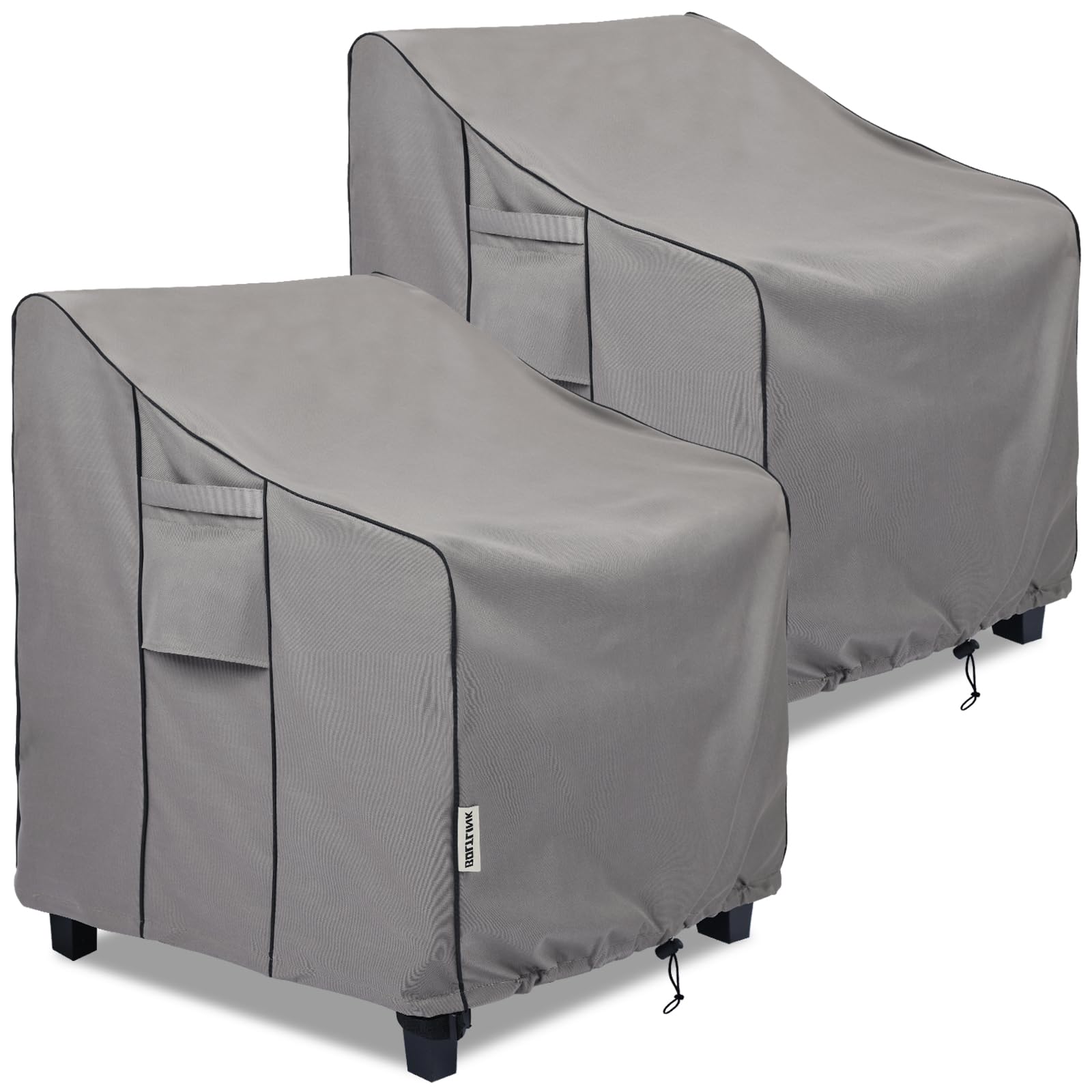 BOLTLINK patio chair cover in grey, front view