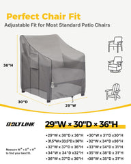 BOLTLINK Patio Chair Cover side view on a chair