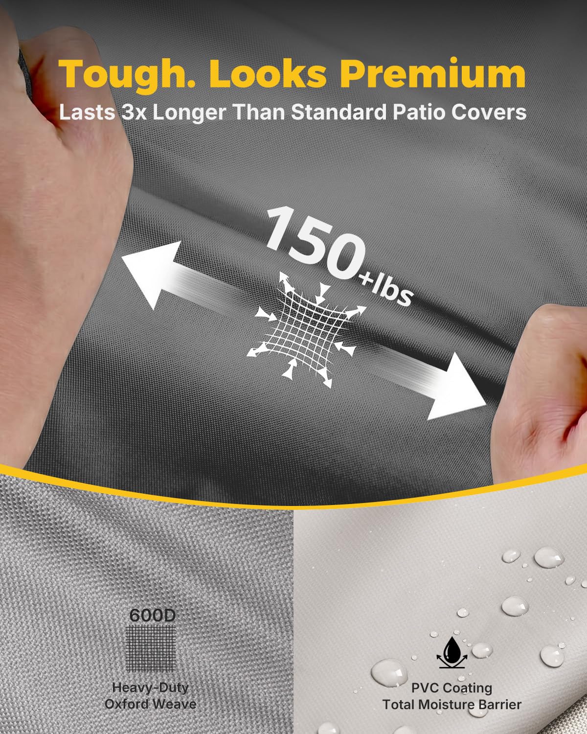 BOLTLINK patio chair covers dimensions displayed