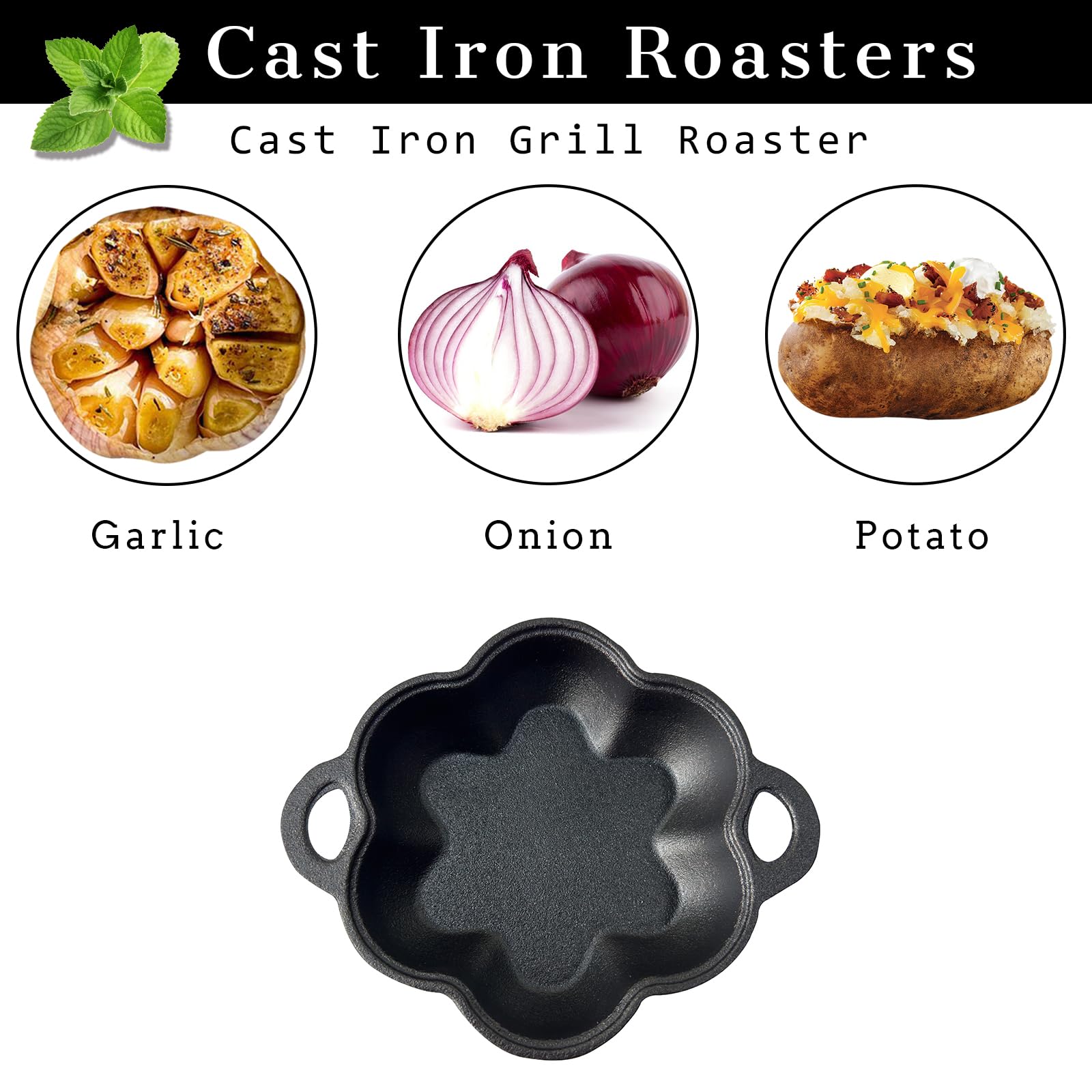 BOLVOUD Cast Iron Smoker Box with assorted vegetables