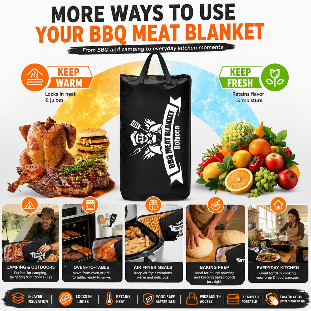 Bolycen BBQ Blanket 23-inch black model in outdoor setting