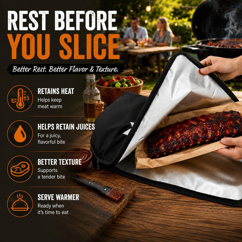 Bolycen BBQ Blanket 23-inch black model with meat inside