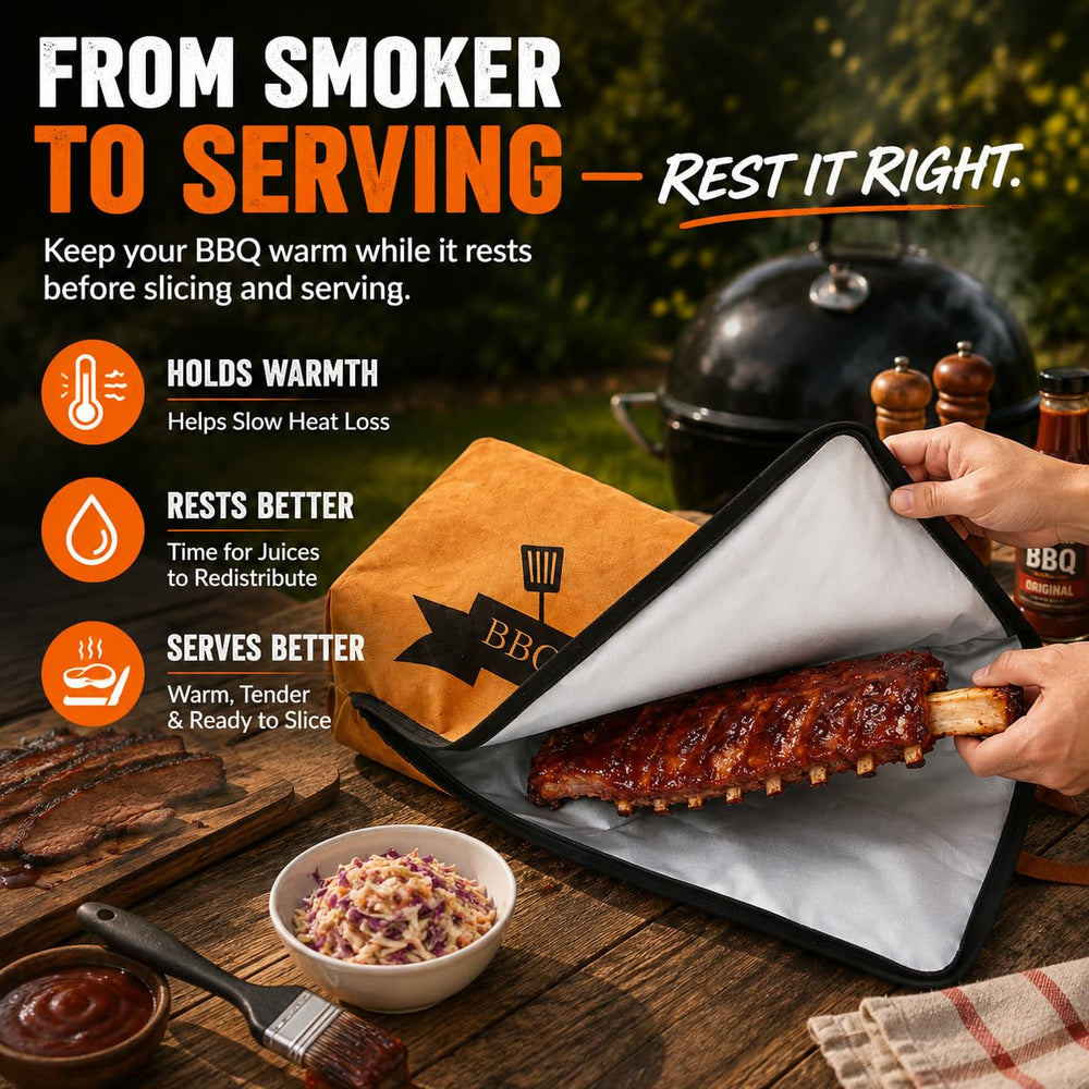 Bolycen BBQ Blanket shown with various cooked meats