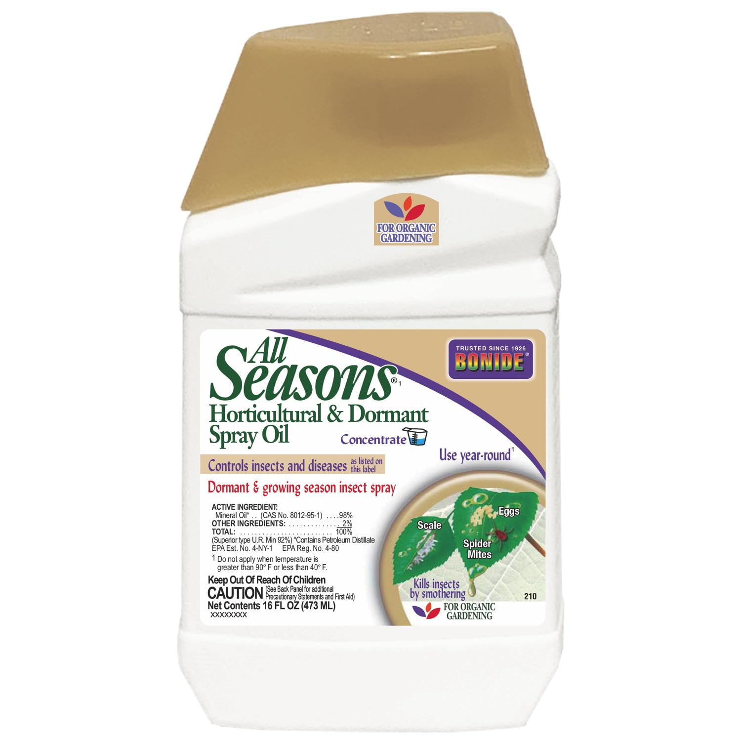 Bonide All Seasons Horticultural & Dormant Spray Oil 16 oz bottle front view
