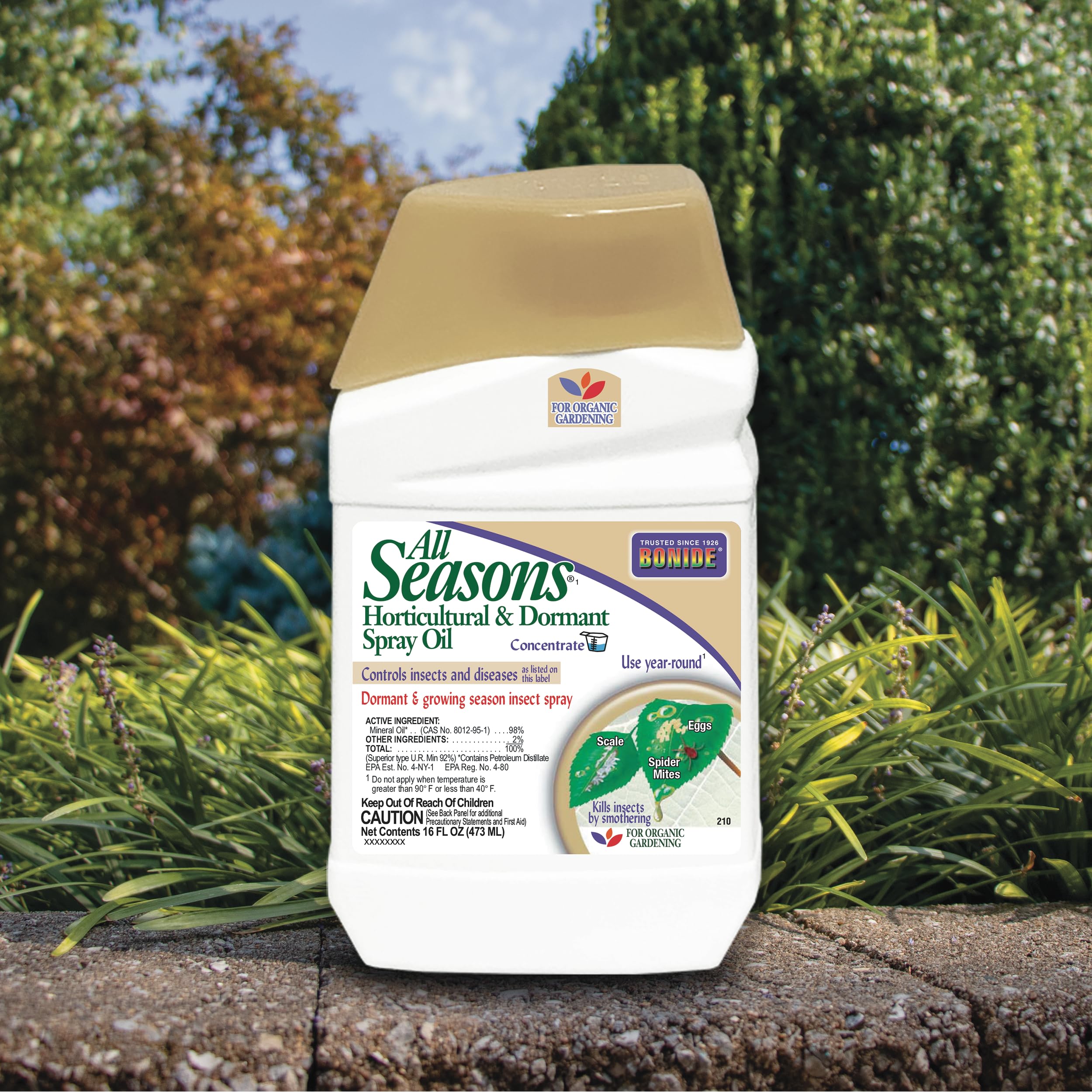 Bonide All Seasons Horticultural & Dormant Spray Oil 16 oz with mixed solution ready for use