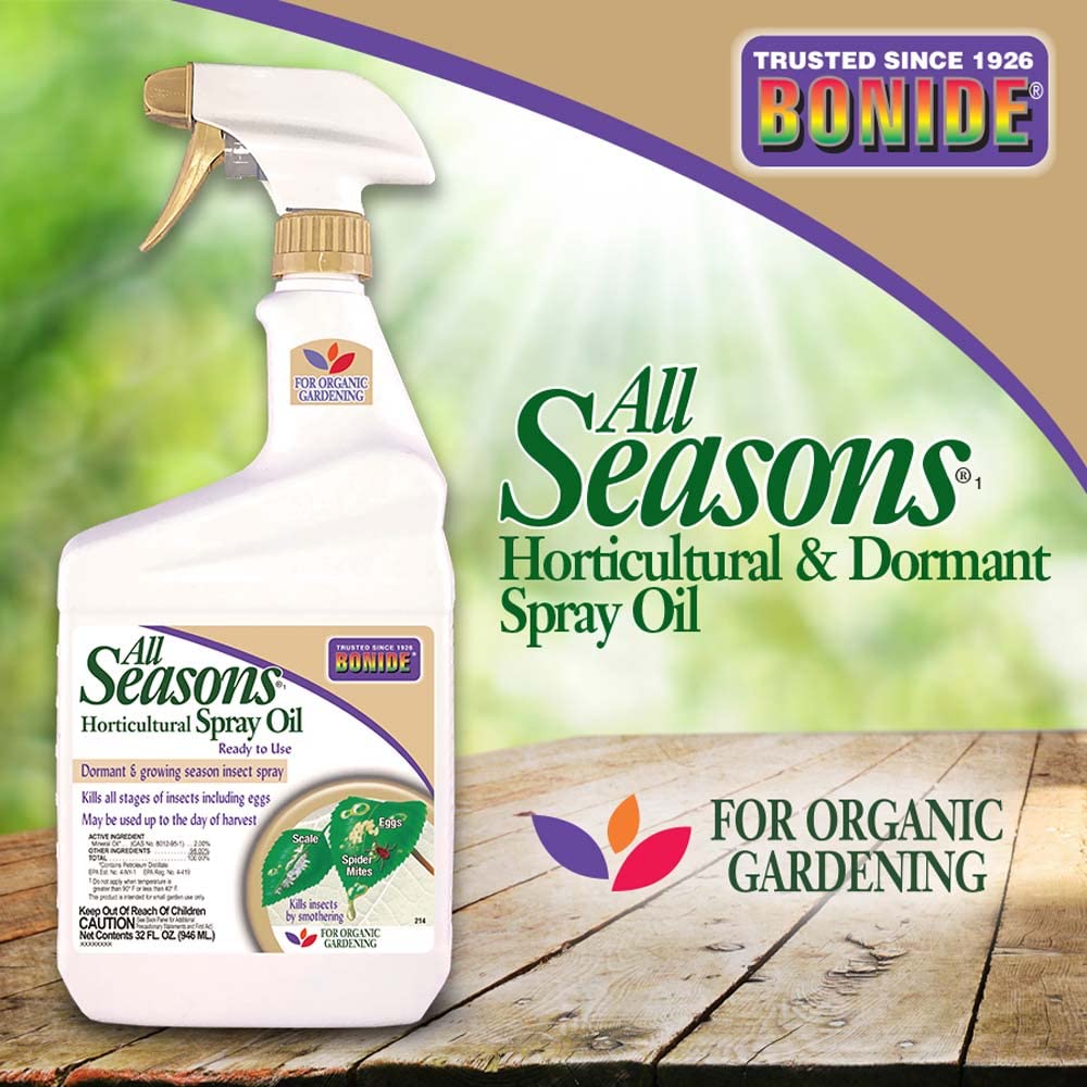 Bonide All Seasons Horticultural Spray Oil 32 oz bottle side view