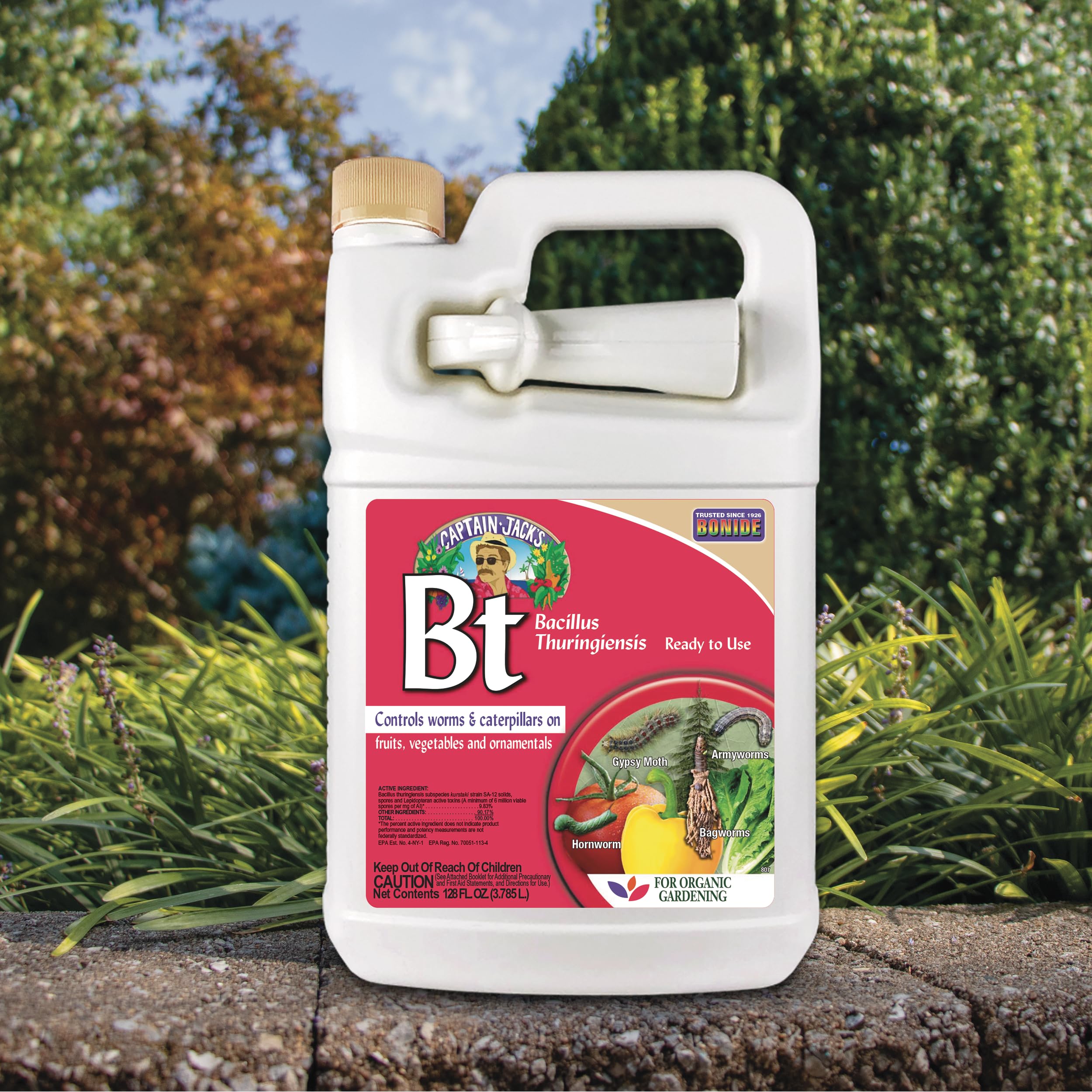 Bonide Captain Jack's Thuricide BT in garden setting