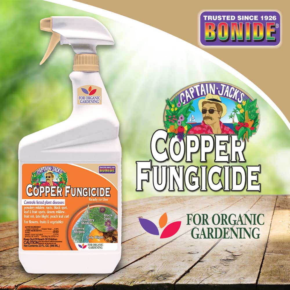 Bonide Copper Fungicide in a garden setting with plants