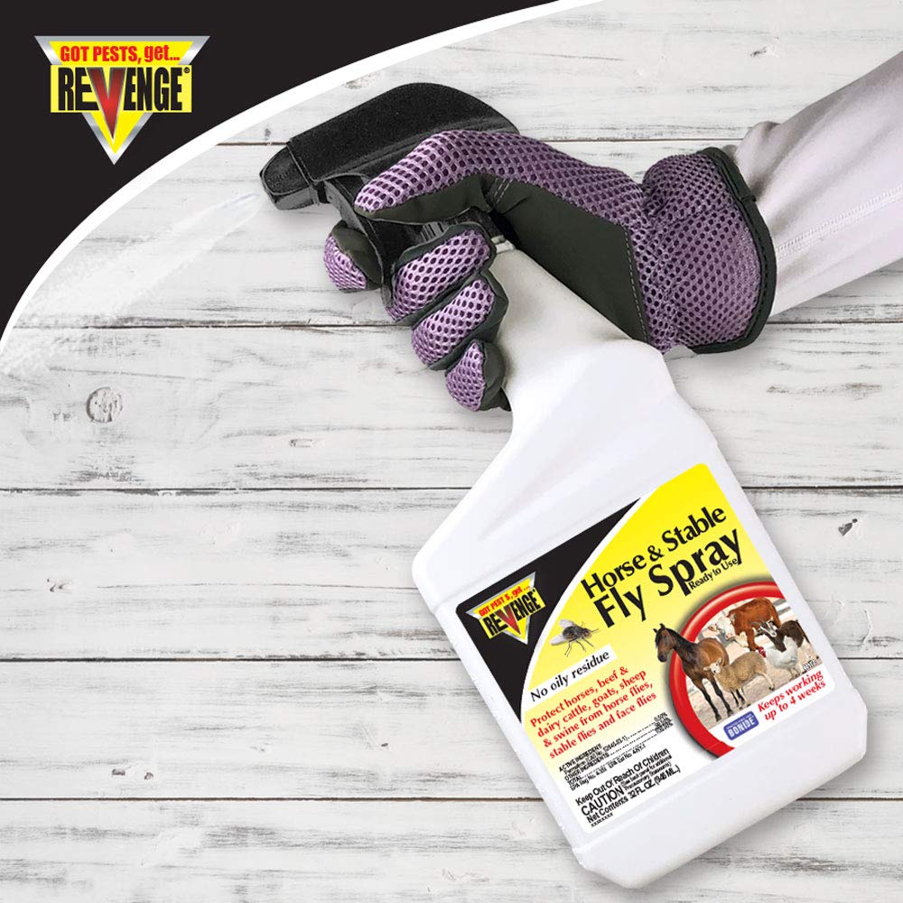 Bonide Horse & Stable Fly Spray in use on livestock