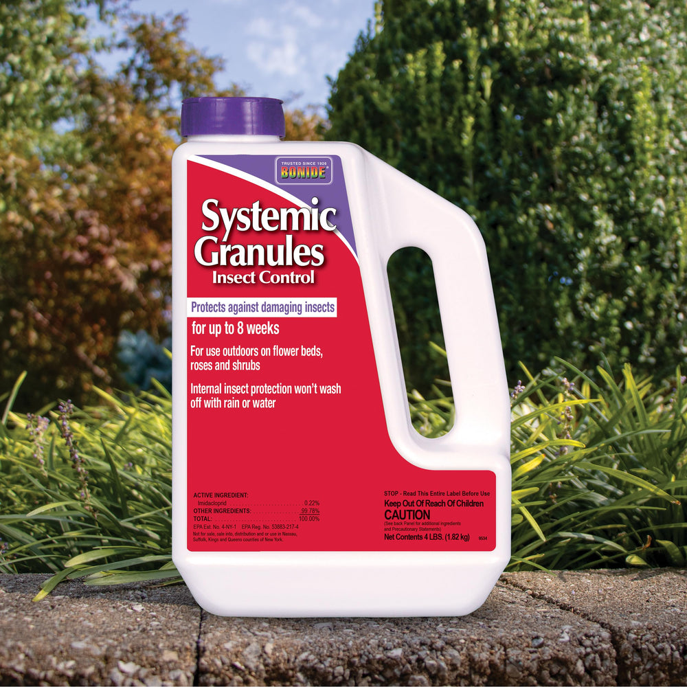 Bonide Insect Control Systemic Granules in garden setting