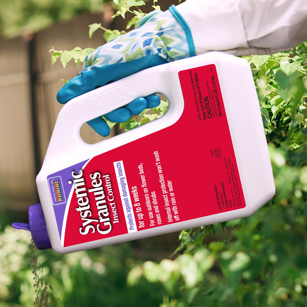 Bonide Insect Control Systemic Granules usage instructions on label