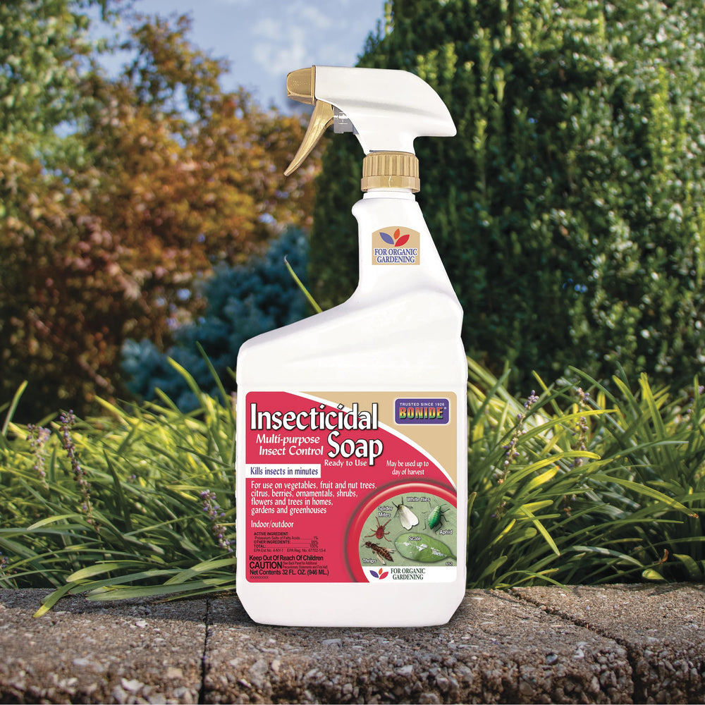 Bonide Insecticidal Soap being applied to plants
