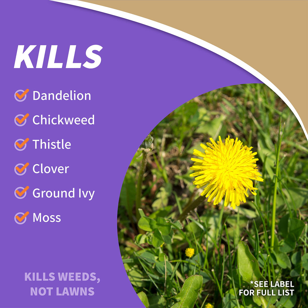 Bonide Lawnweed Brew ready-to-use spray in garden setting
