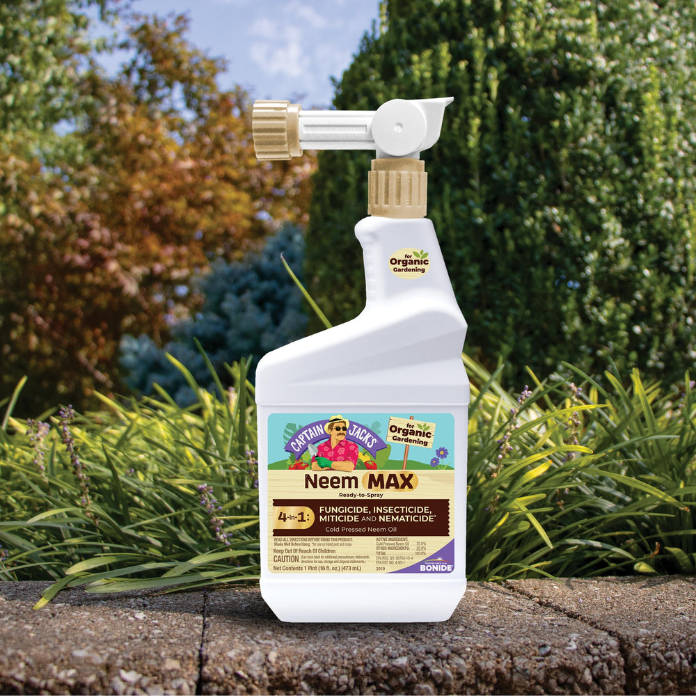 Bonide Neem Max Ready-to-Spray back view showing application instructions