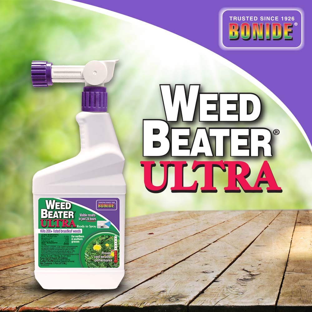 Bonide Weed Beater Ultra back view showing instructions