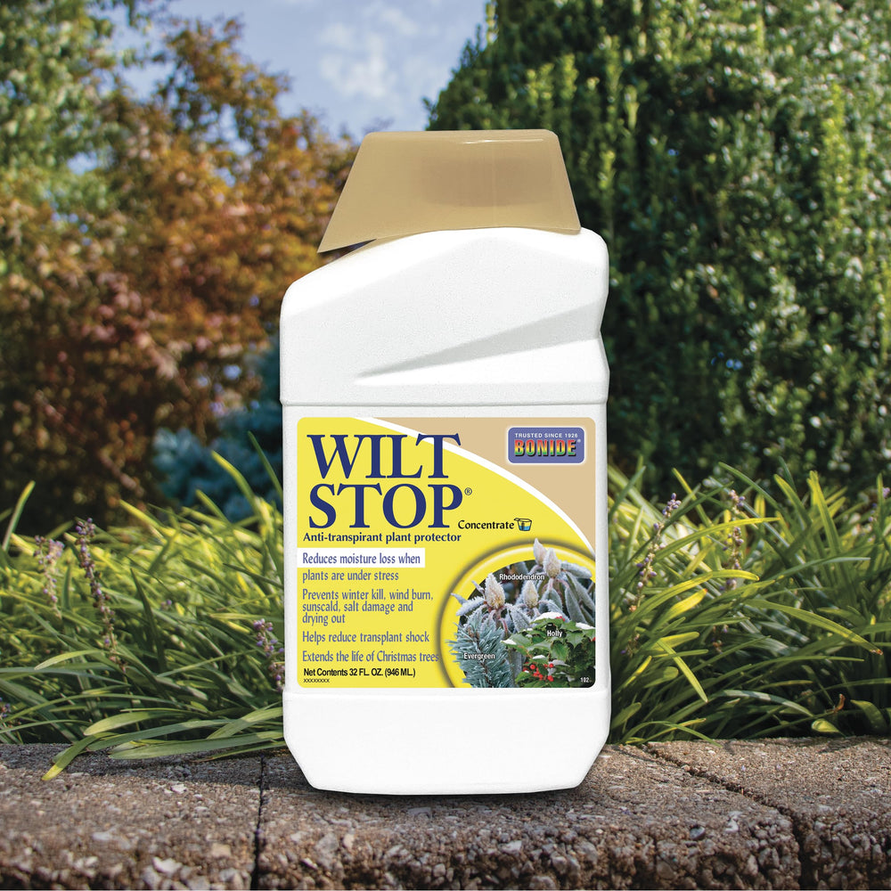 Bonide Wilt Stop packaging details with safety warnings