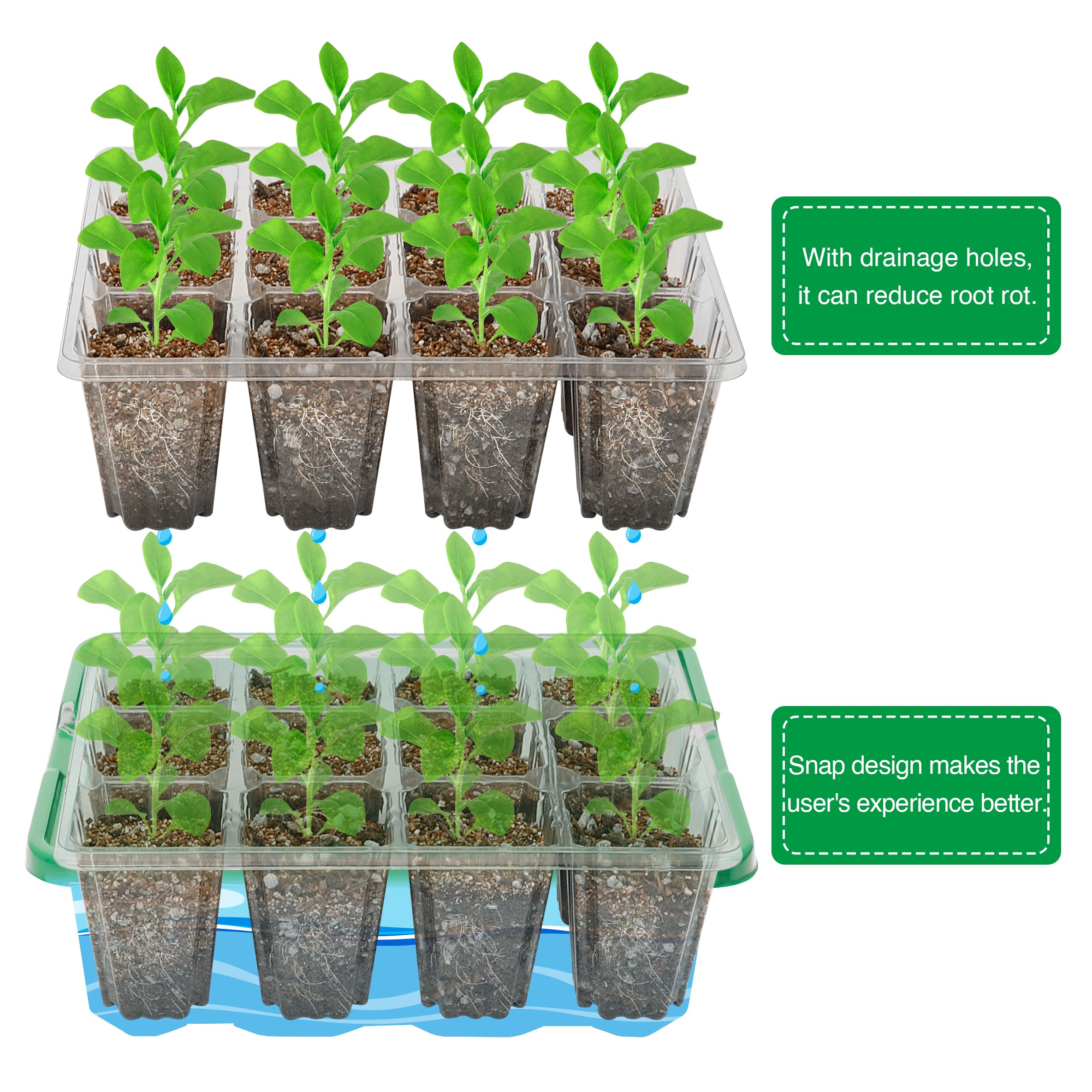 Bonviee seed starter tray set with multiple trays stacked