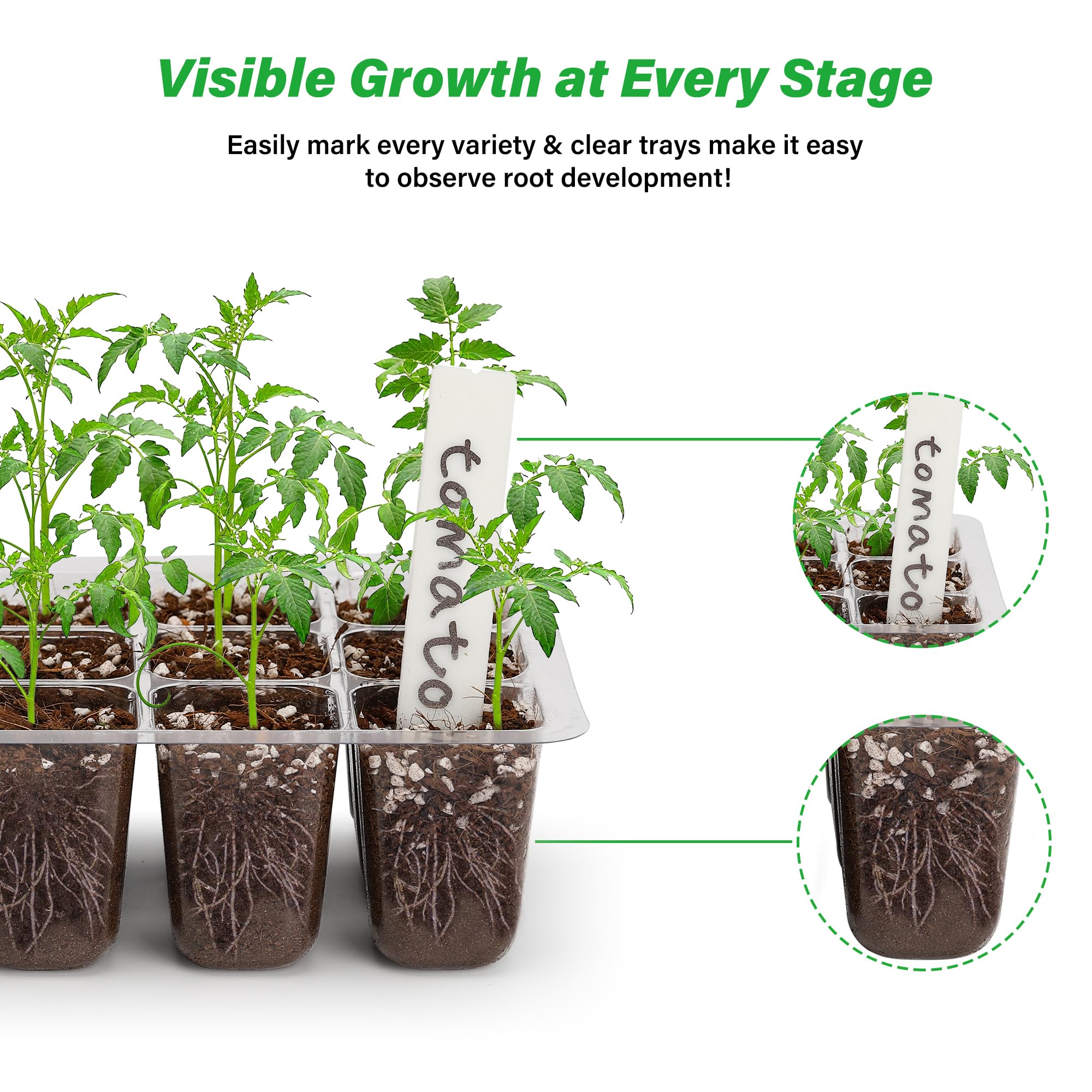 Bonviee seed starter trays stacked for easy storage