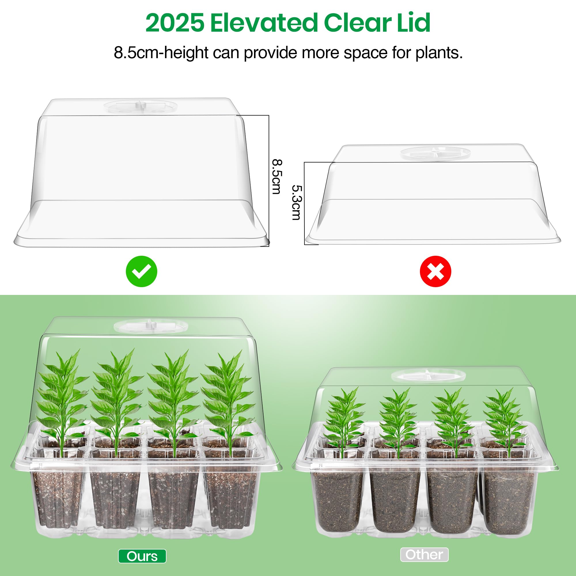 Bonviee seed starter trays with humidity vents included