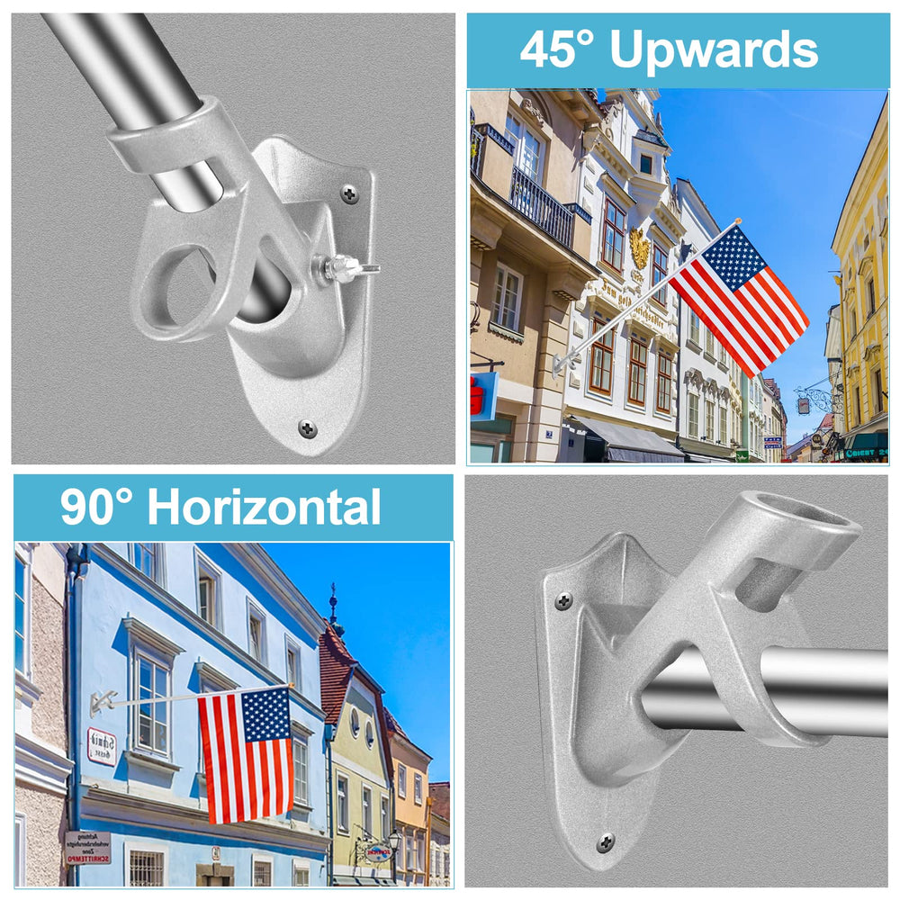 BONWIN Flag Pole Holder Bracket, hardware kit with screws and anchors