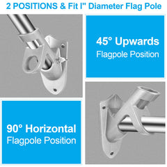 BONWIN Flag Pole Holder Bracket, side view showing angle options