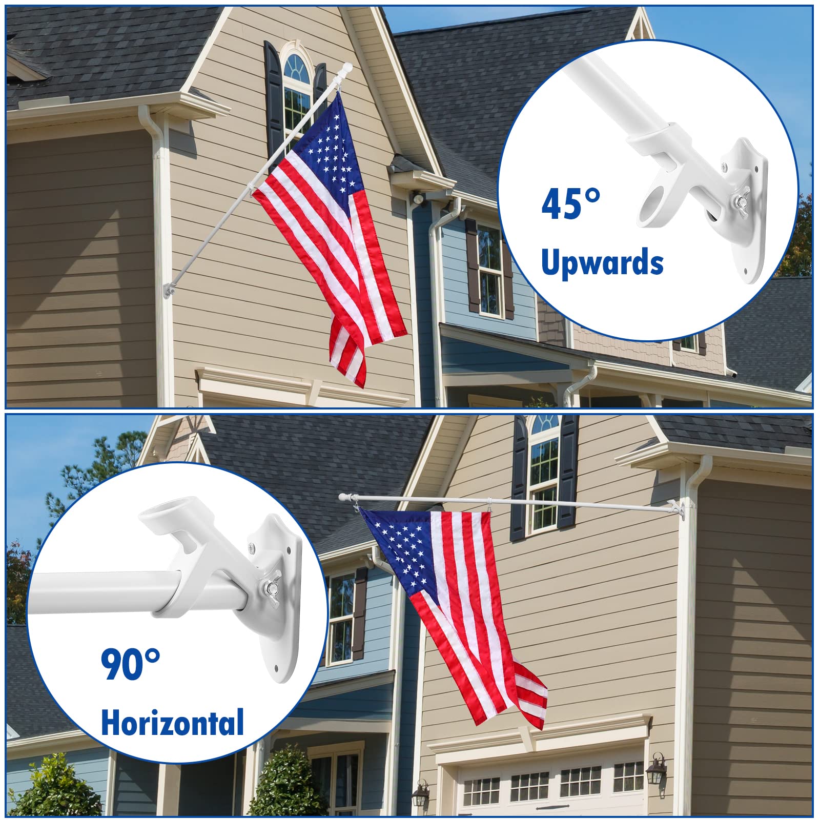 BONWIN flag pole with American flag displayed