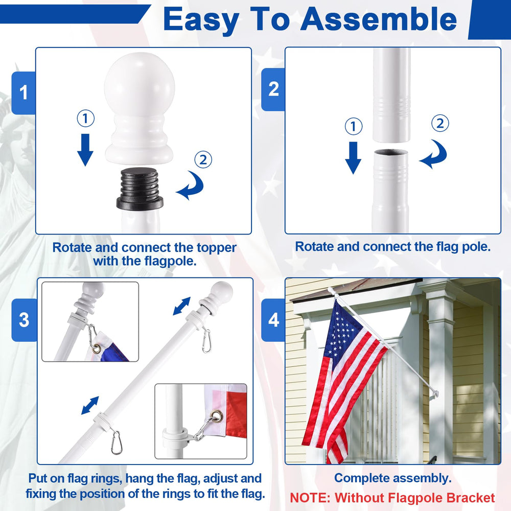 BONWIN White Flag Pole Kit in outdoor setting