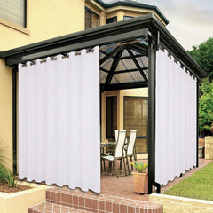 BONZER Outdoor Curtain 110"W x 84"L front view in white