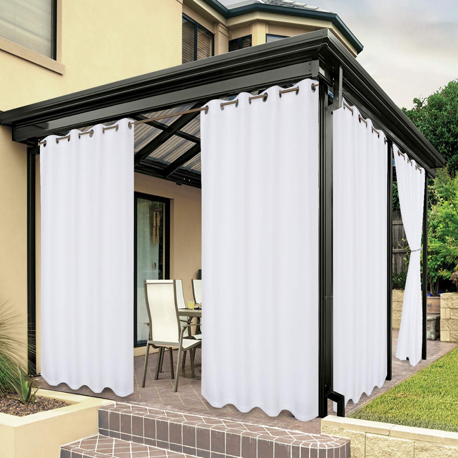 BONZER Outdoor Curtain 84" x 84" in white with grommets