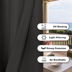 BONZER Outdoor Curtain Charcoal detail of grommet