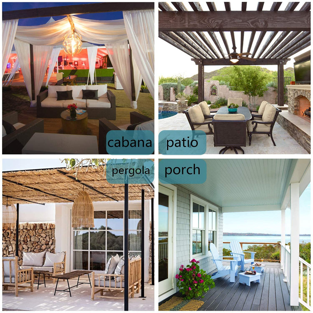 BONZER Outdoor Curtain featured in a garden setting