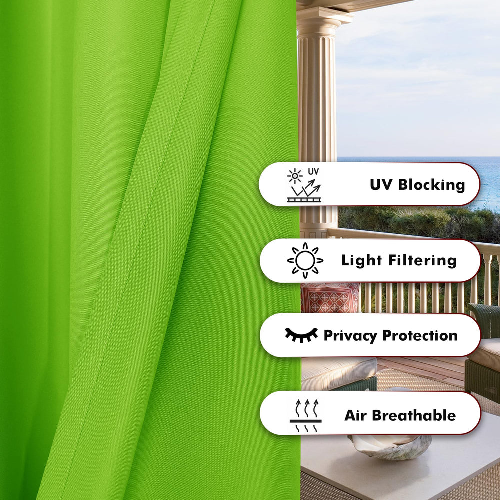 BONZER Outdoor Curtain Green in outdoor setting