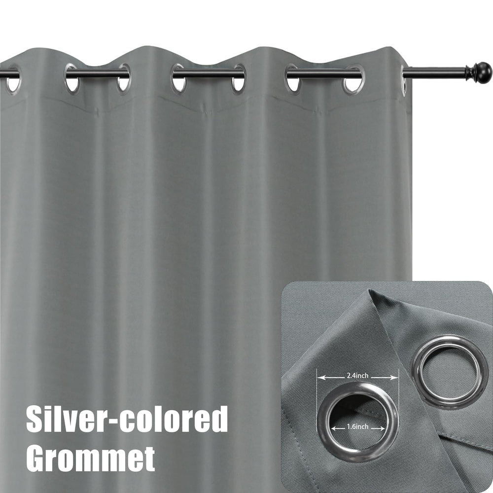 BONZER outdoor curtain grey side view showcasing fabric texture