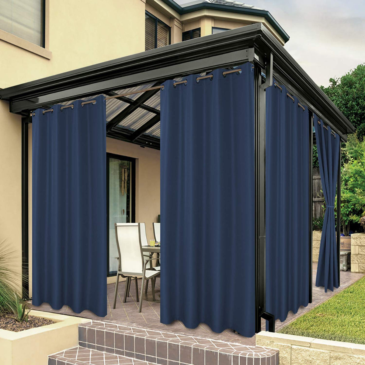 BONZER Outdoor Curtain navy 84" x 84" front view