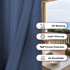 BONZER outdoor curtain showing waterproof fabric
