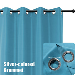 BONZER Outdoor Curtain Teal side view with grommets