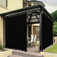 BONZER Outdoor Waterproof Curtain Black front view