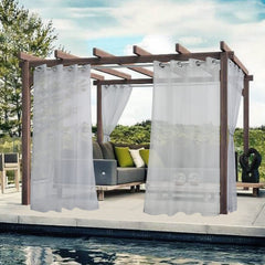 BONZER sheer curtain panel with grommets close-up