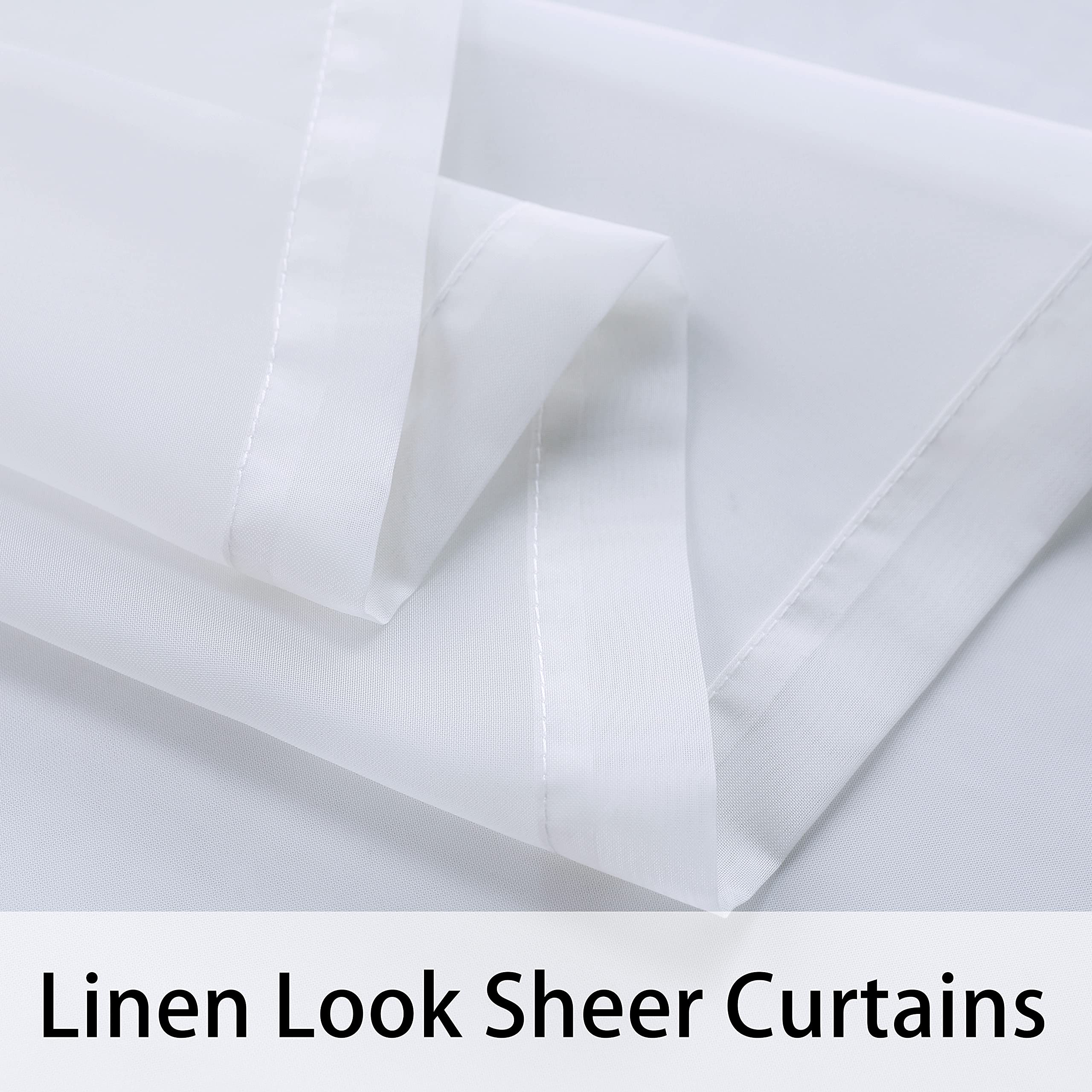 BONZER White Outdoor Sheer Curtains in a living room setting