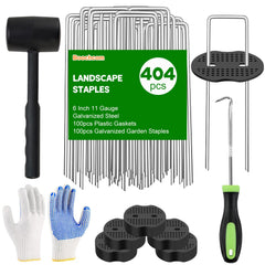 Boochcom Turf Nails Set with 200 U-shaped garden staples and accessories