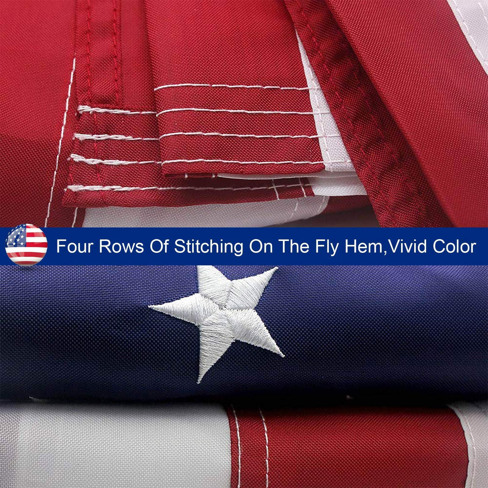 Boonipet American flag hanging on a porch