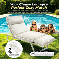 Bootuu Outdoor Chaise Lounge Chair Cushion side view with padding