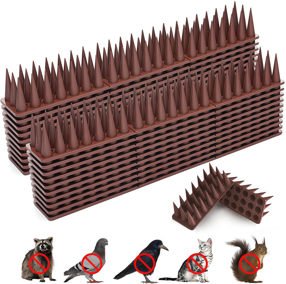 BORHOOD Bird Spikes 20 Pack Brown front view