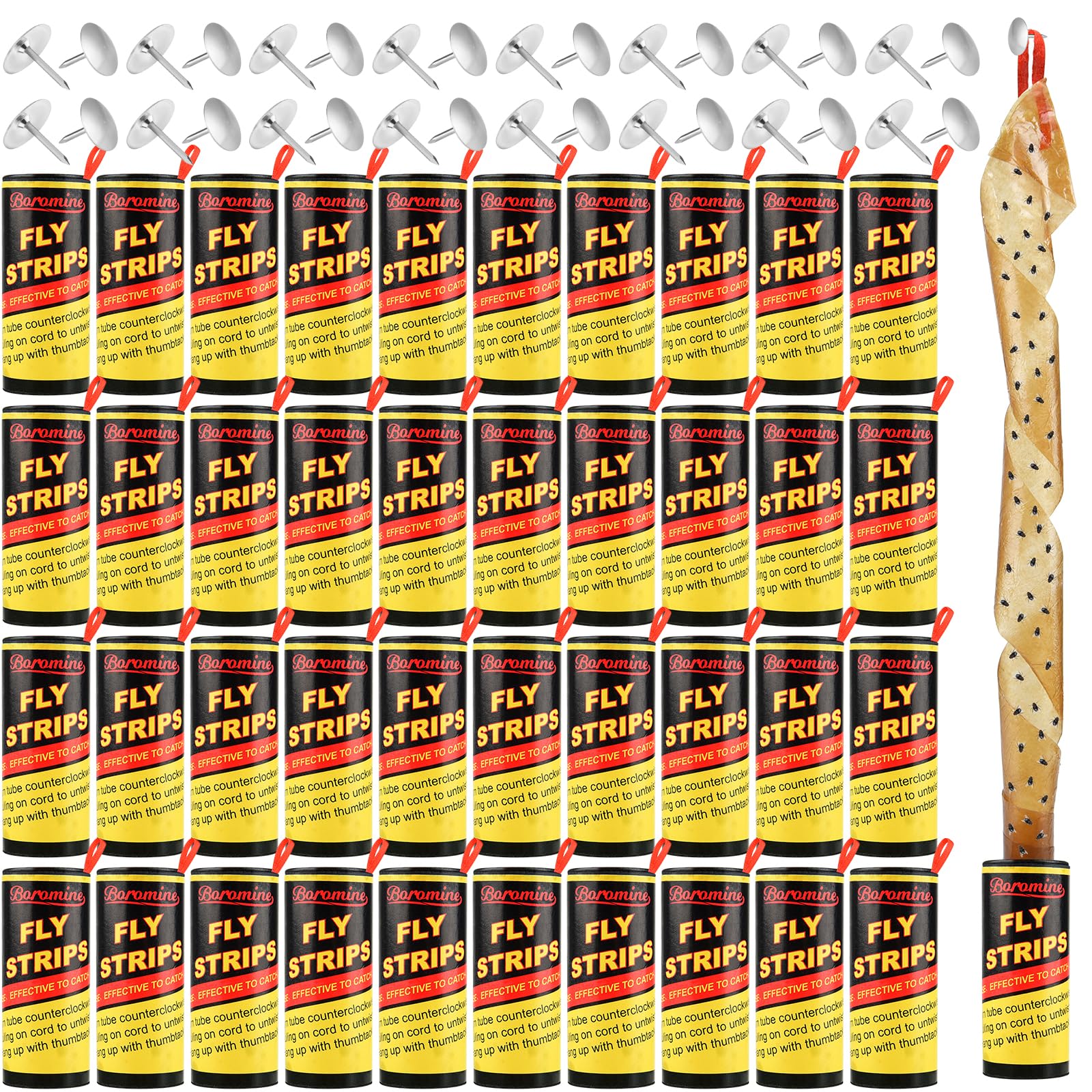 Boromine 40 rolls fly strips pack front view