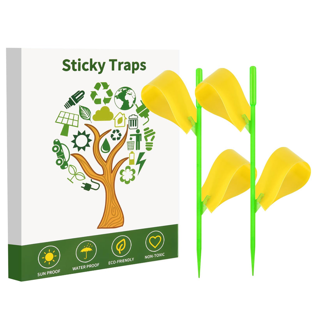 Boromine Fruit Fly Traps 100 Pack front view with yellow stick traps