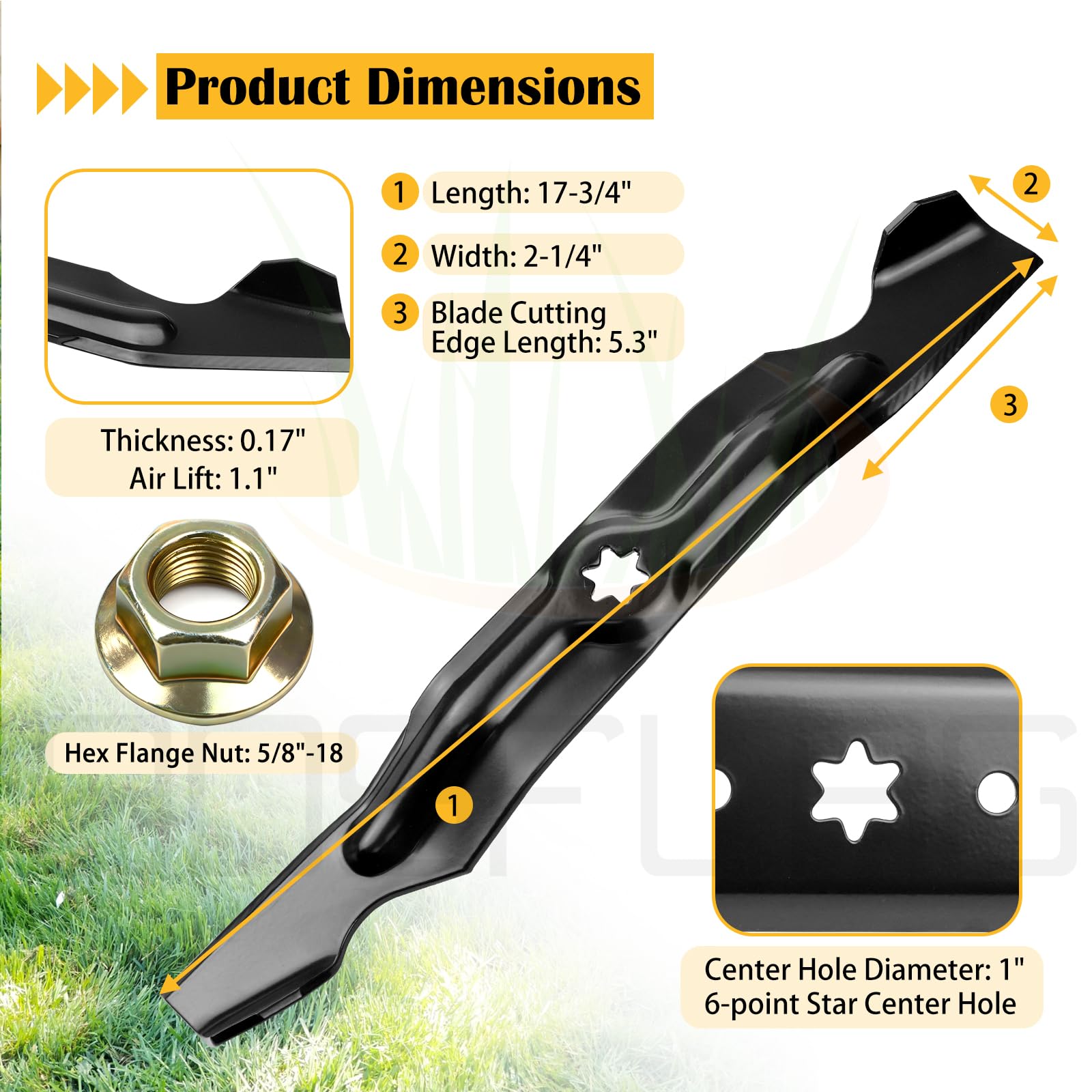 BOSFLAG 942-04053C Mower Blade side view