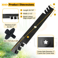 BOSFLAG Gator Mulching Blade side view with 5-point star hole